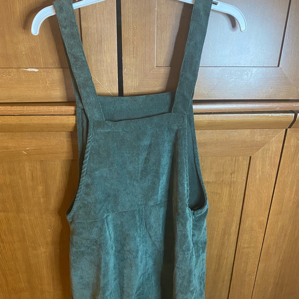 green jean romper